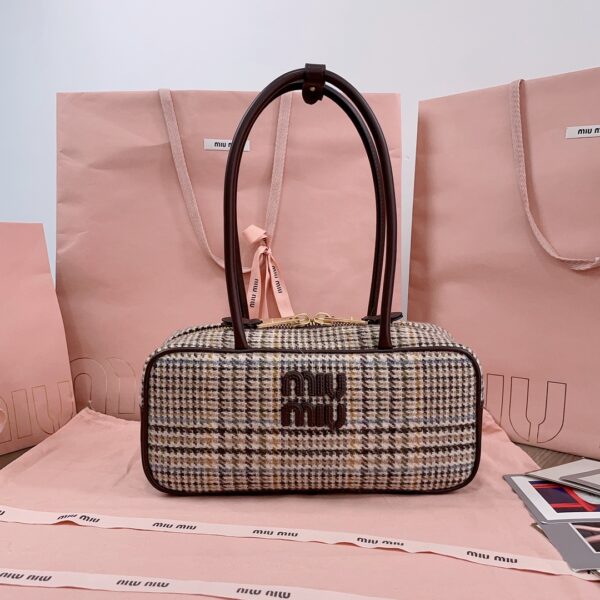 Beau Tartan and Leather Tote Bag