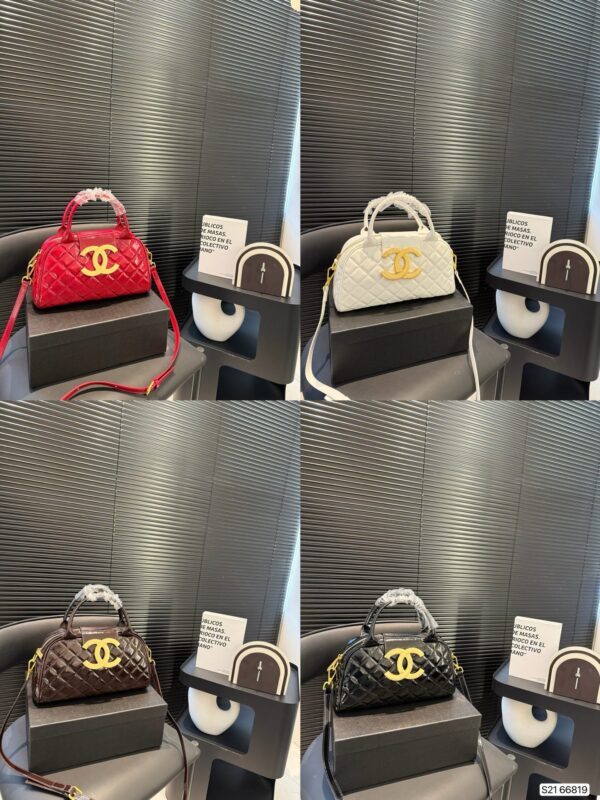 Chanel 23A bowling ball bright gold chain + galaxy glitter patent leather limited edition
