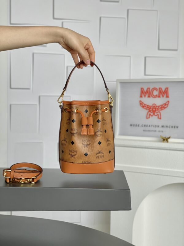 Hot selling wholesale and retail MCM brand drawstring bucket bag