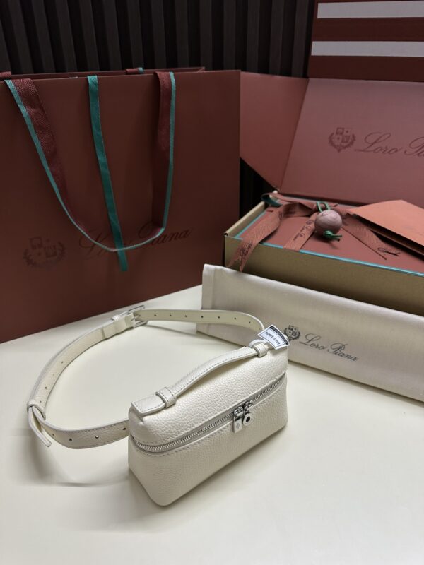 Loro Piana Bale Mini Handbag Cashmere Calfskin Lunch Box Bag 19cm Mini Size